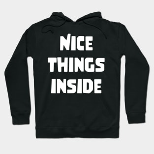 NICE THINGS INSIDE slogan Quote funny gift idea Hoodie